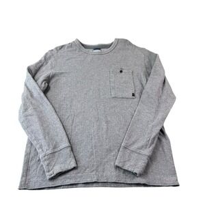Relwen Heavy Cotton Gray Pocket Crewneck Sweater Size Large